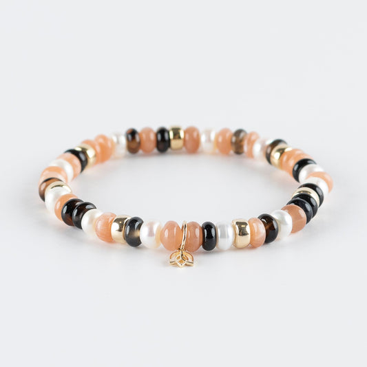 Y&G Chic avec perles | Edelstenen armband & 14k goud