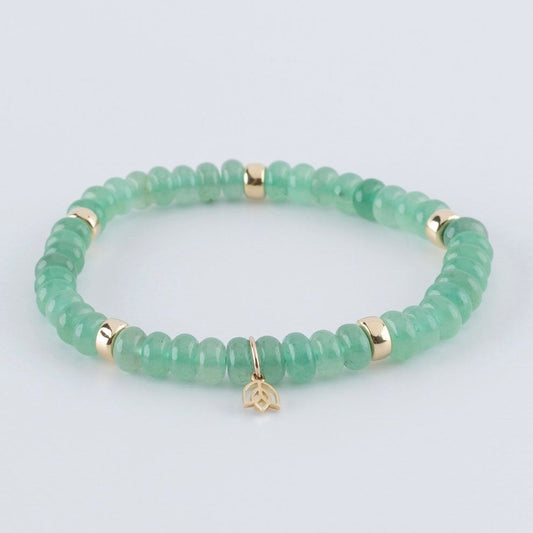 Y&G edelstenen armband | Groene aventurijn & 14k goud
