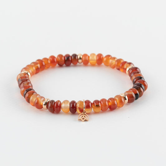 Y&G edelstenen armband | Carneool & 18k roségoud