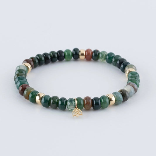 Y&G edelstenen armband | Mosagaat & 14k goud