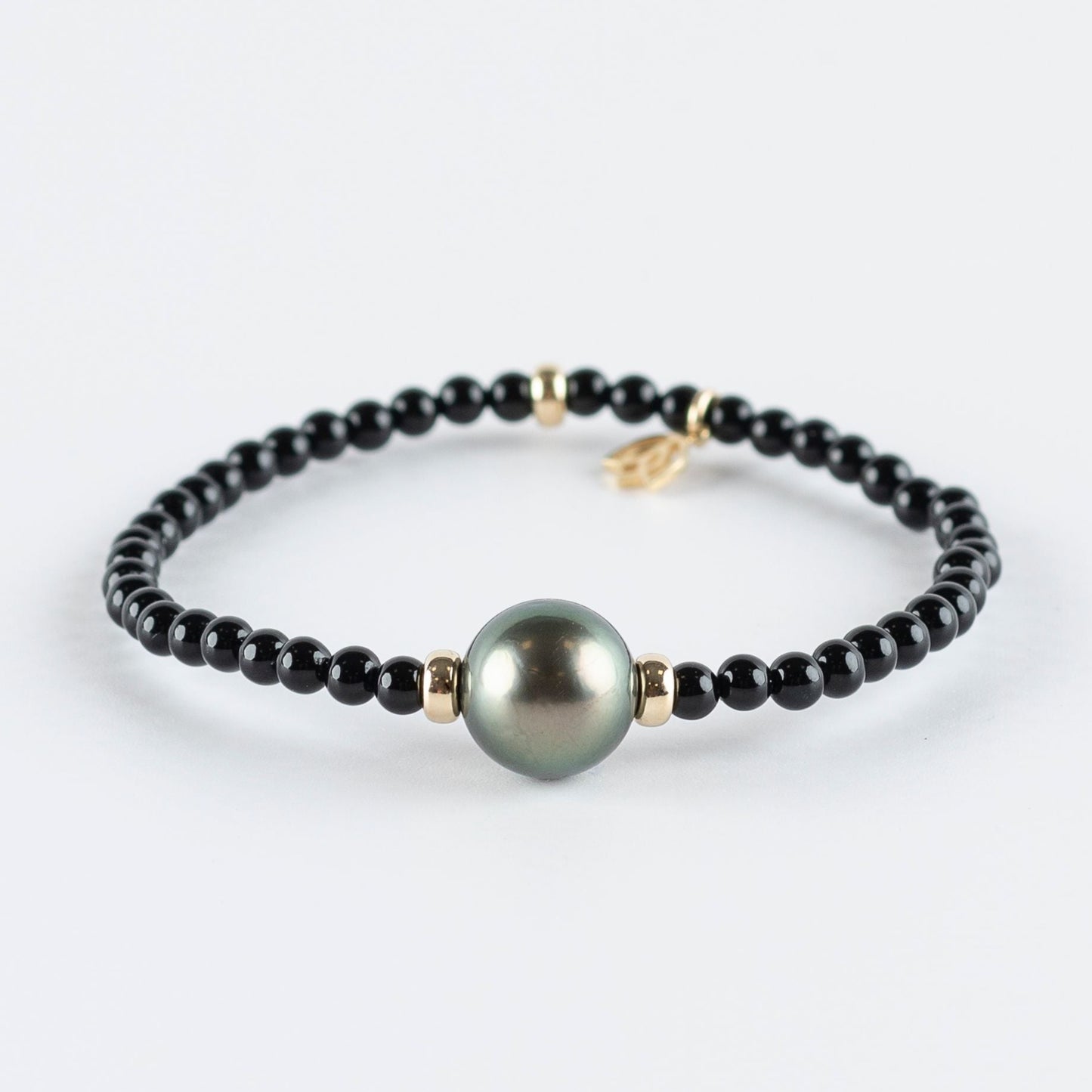 Y&G edelstenen armband | Tahiti parel, onyx & 14k goud