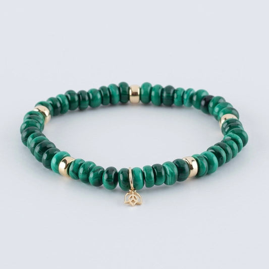 Y&G edelstenen armband | Malachiet & 14k goud