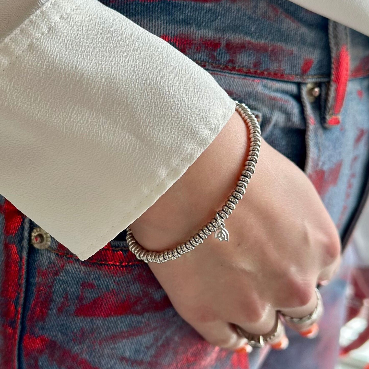 Y&G Spring bracelet | 18k wit goud | Maat 16,5cm