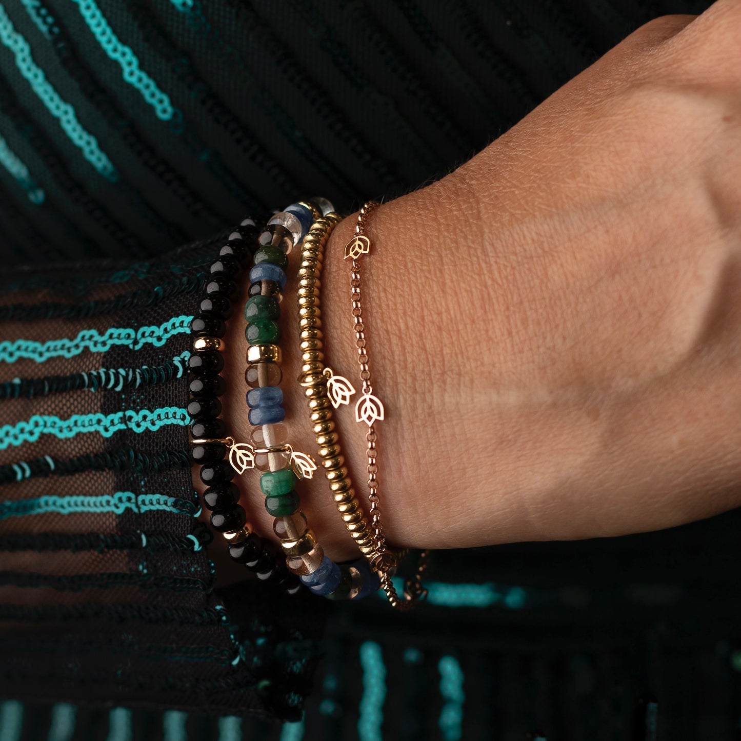 Y&G Maple Glow | Edelstenen armband & 14k goud
