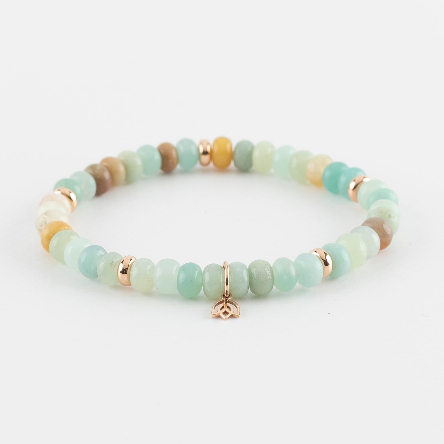 Y&G edelstenen armband | Amazoniet & 18k roségoud