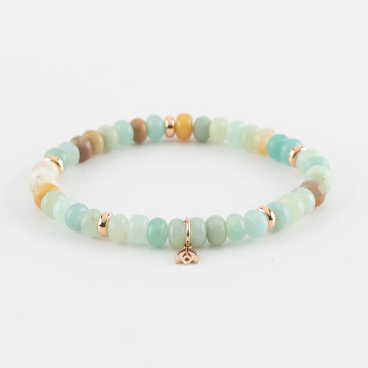 Y&G edelstenen armband | Amazoniet & 18k roségoud