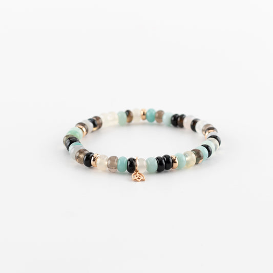 Y&G Midnight Waves | Edelstenen armband & 18k roségoud