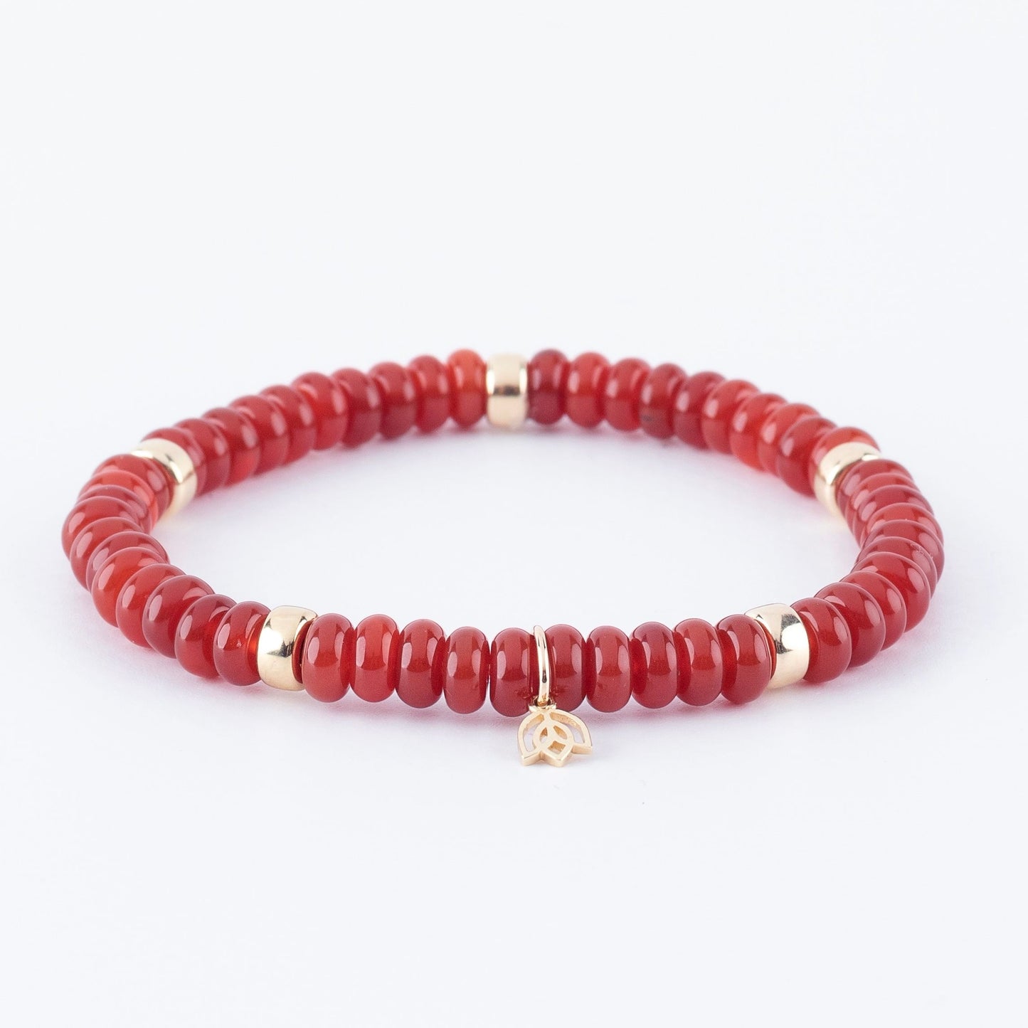 Y&G edelstenen armband | Rode Agaat & 14k goud
