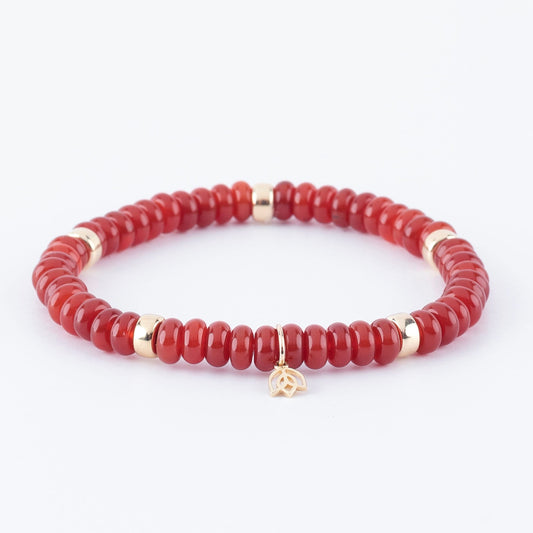 Y&G edelstenen armband | Rode Agaat & 14k goud