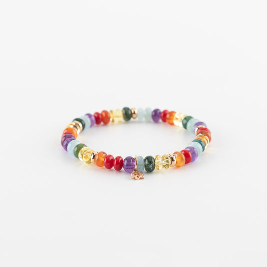Y&G Rainbow | Edelstenen armband & 18k roségoud