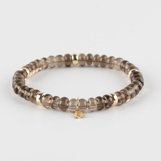 Y&G edelstenen armband | Theekwarts & 14k goud