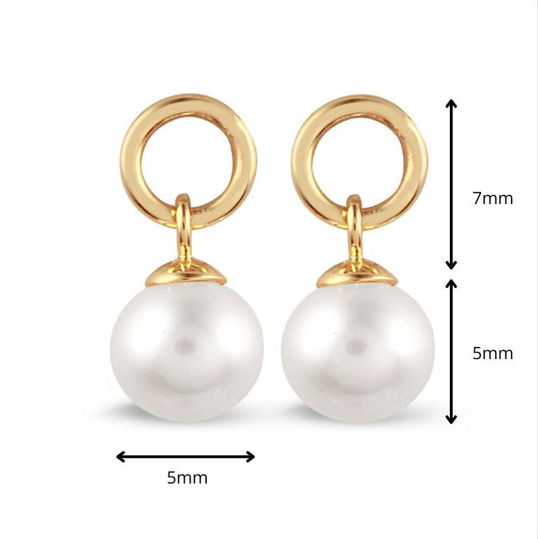 Y&G Oorhanger | Zoetwaterparel & 14k goud