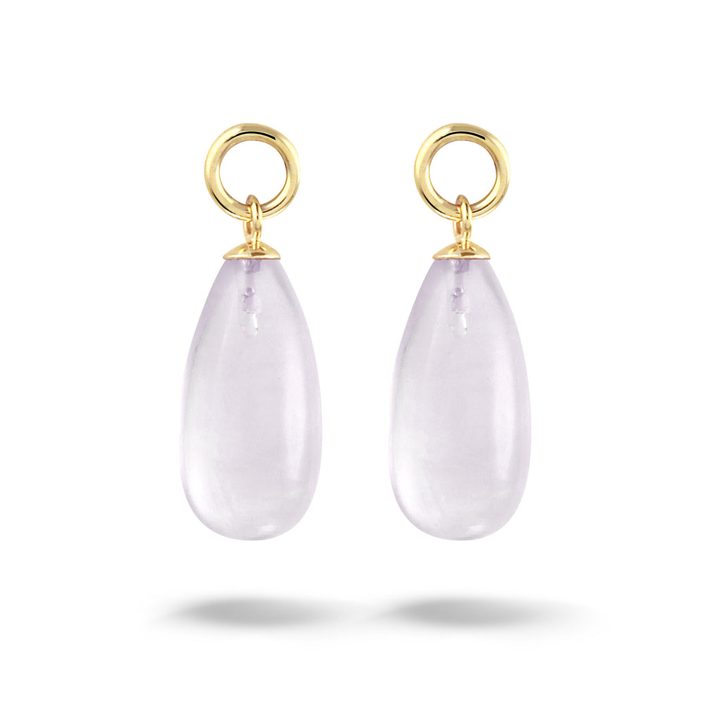 Y&G Oorhanger | Rozenkwarts & 14k goud