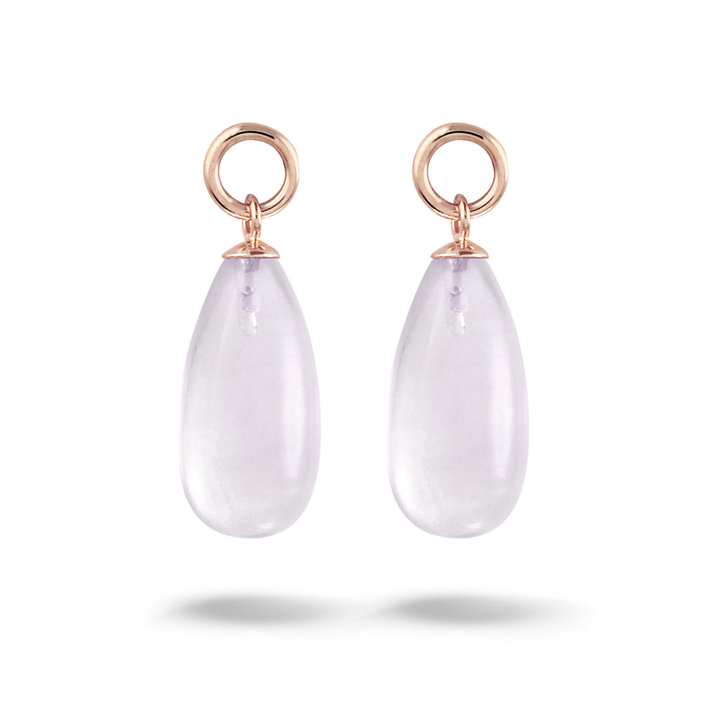 Y&G Oorhanger | Rozenkwarts & 14k goud