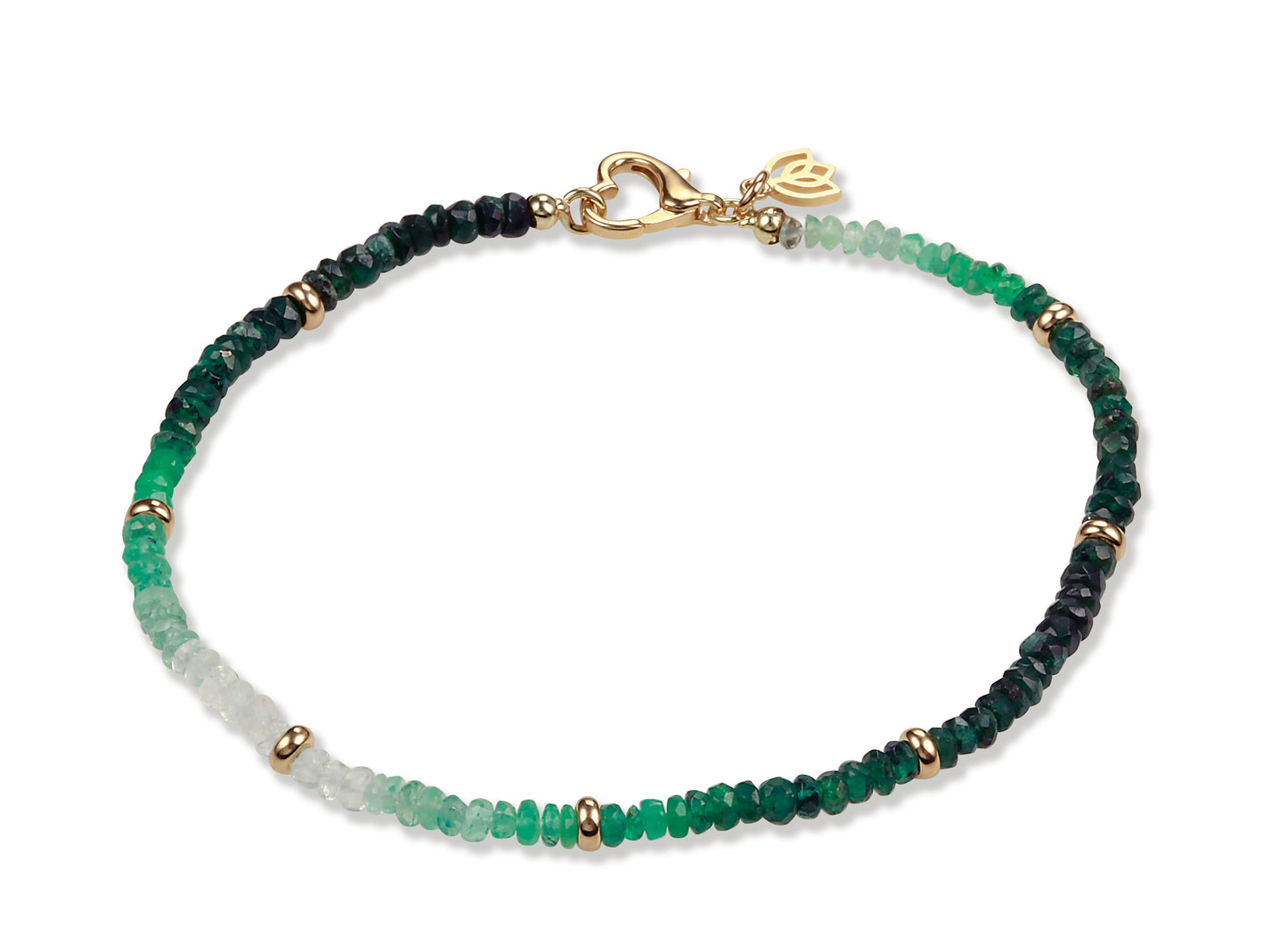 Y&G edelstenen armband | Smaragd & 14k goud