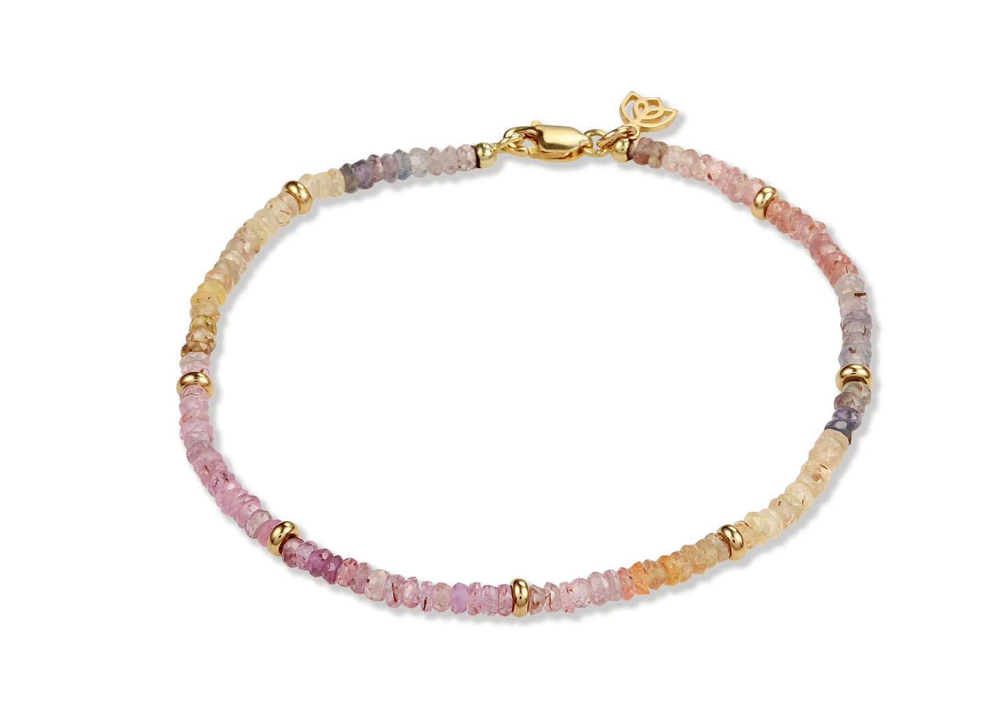 Y&G edelstenen armband | Multi Saffier & 14k goud