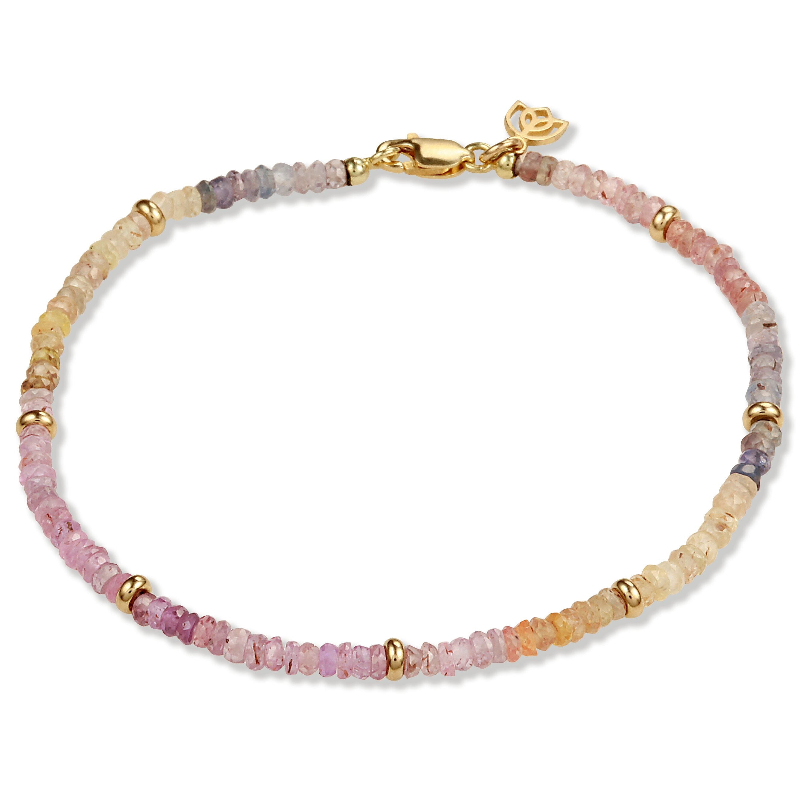 Y&G edelstenen armband | Multi Saffier & 14k goud