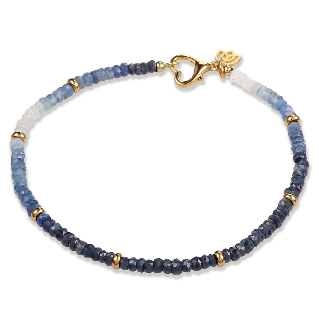 Y&G edelstenen armband | Saffier & 14k goud