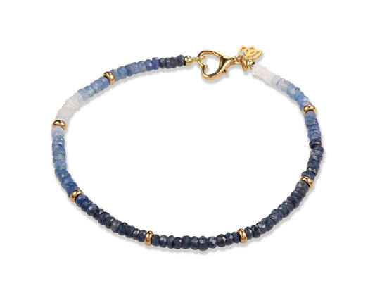 Y&G edelstenen armband | Saffier & 14k goud