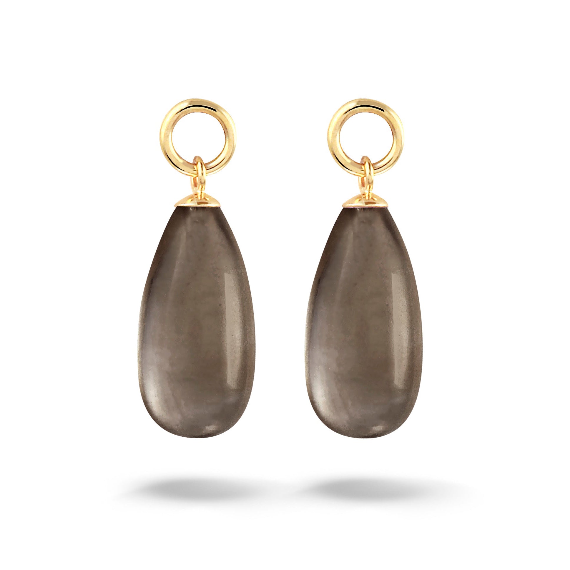 Y&G Oorhanger | Rookkwarts & 14k goud