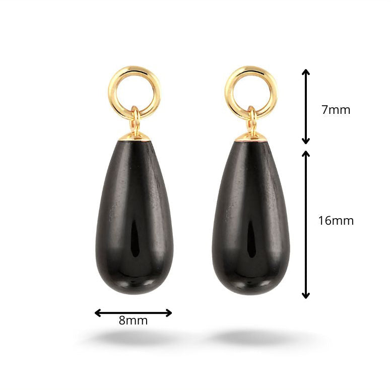 Y&G Oorhanger | Onyx & 14k goud