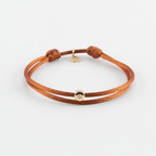 Y&G Satijnkoord armband | Één diamant 0,03
