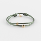 Y&G Satijnkoord armband | Twee diamanten 0,03