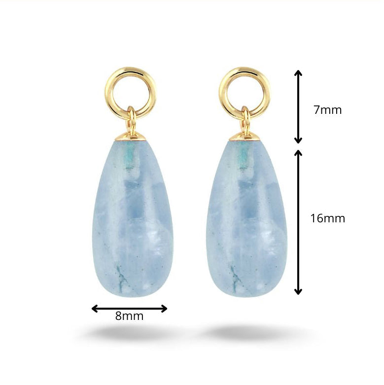 Y&G Oorhanger | Aquamarijn & 14k goud