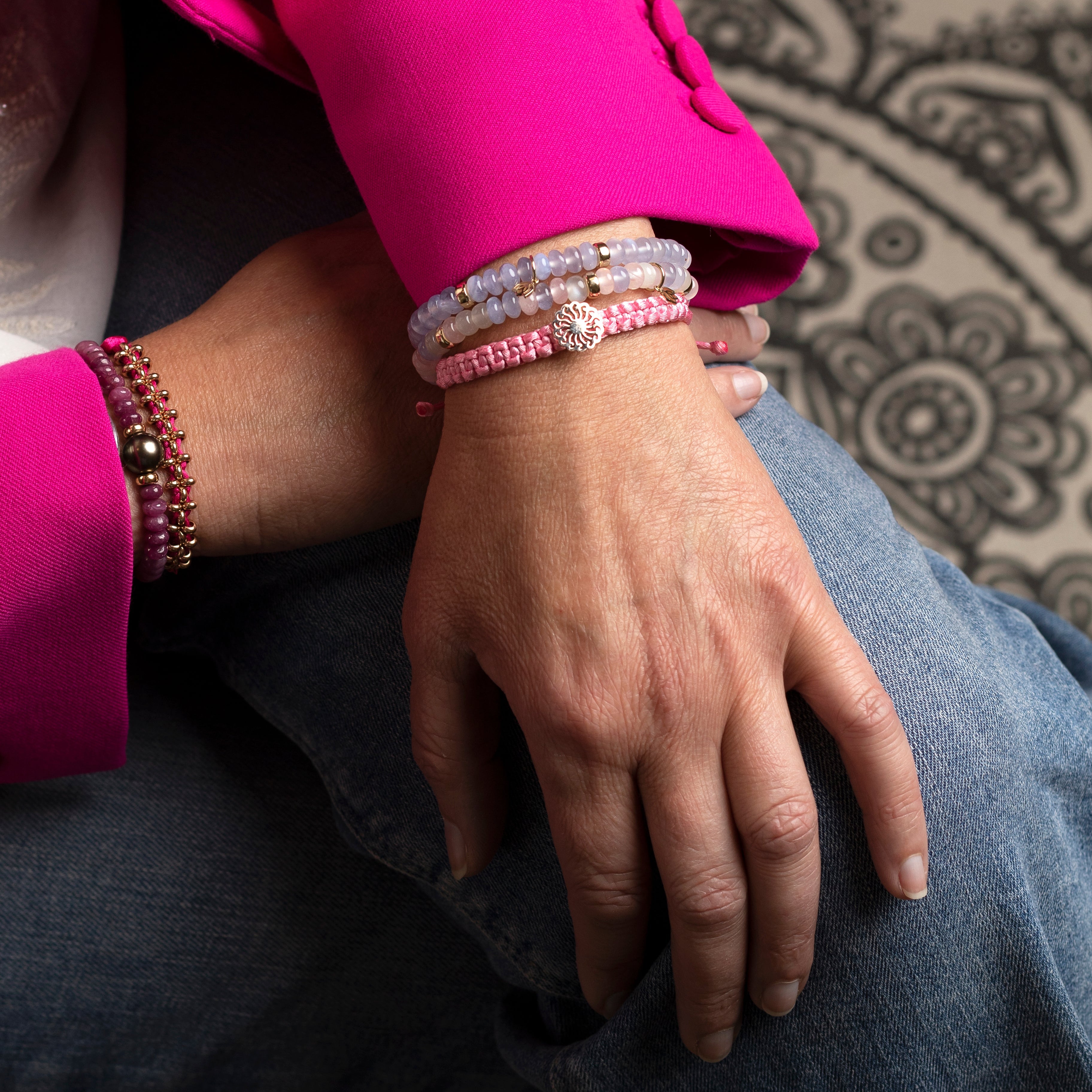 Y&G Sky Blossom | Edelstenen armband & 14k goud