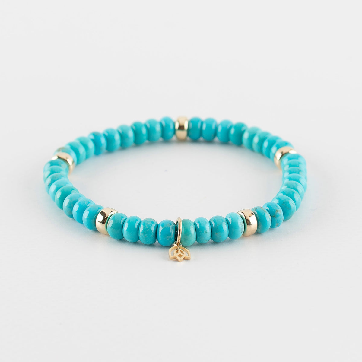 Y&G edelstenen armband | Turkoois & 14k goud