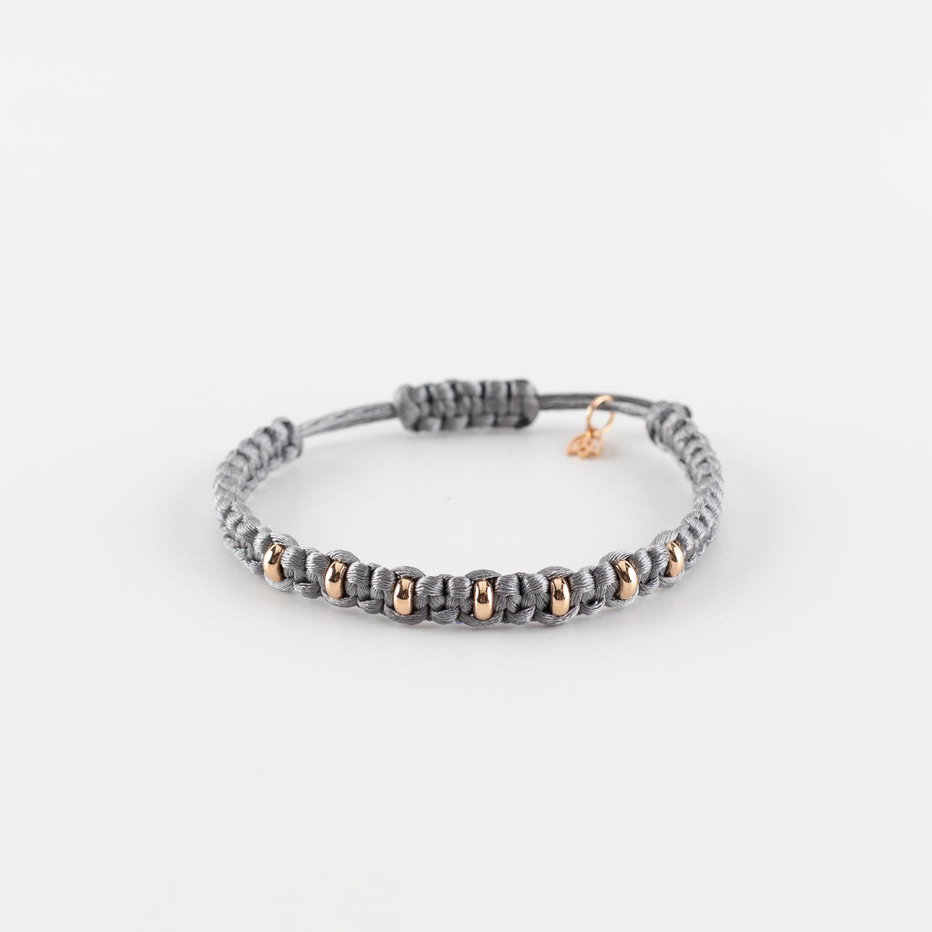 Y&G Satijnkoord armband | 18k roségoud