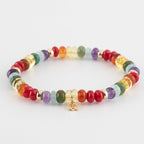 Y&G Rainbow | Edelstenen armband & 14k goud