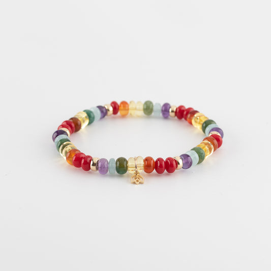 Y&G Rainbow | Edelstenen armband & 14kt goud