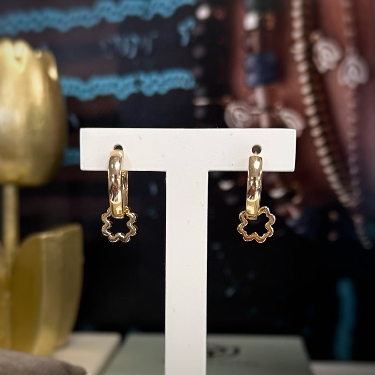 Y&G Oorhanger | Clover & 18k goud