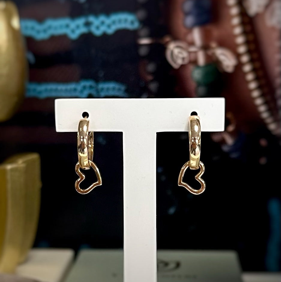 Y&G Oorhanger | Heart & 18k goud