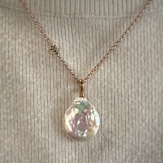 Y&G Hanger | Barokparel & 14k goud