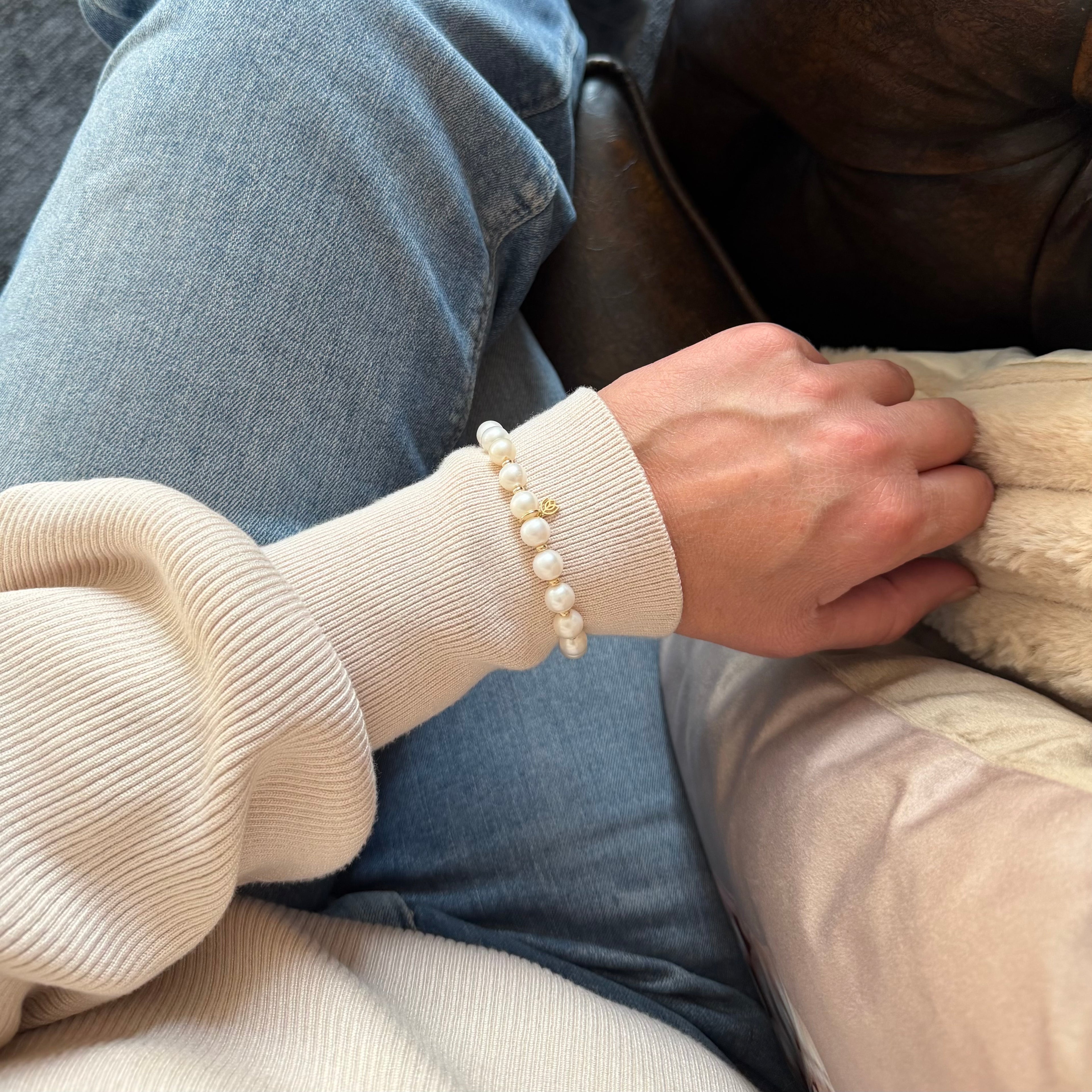 Y&G armband | Zoetwaterparels & 14k goud