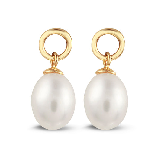 Y&G Oorhanger | Zoetwaterparel & 14k goud