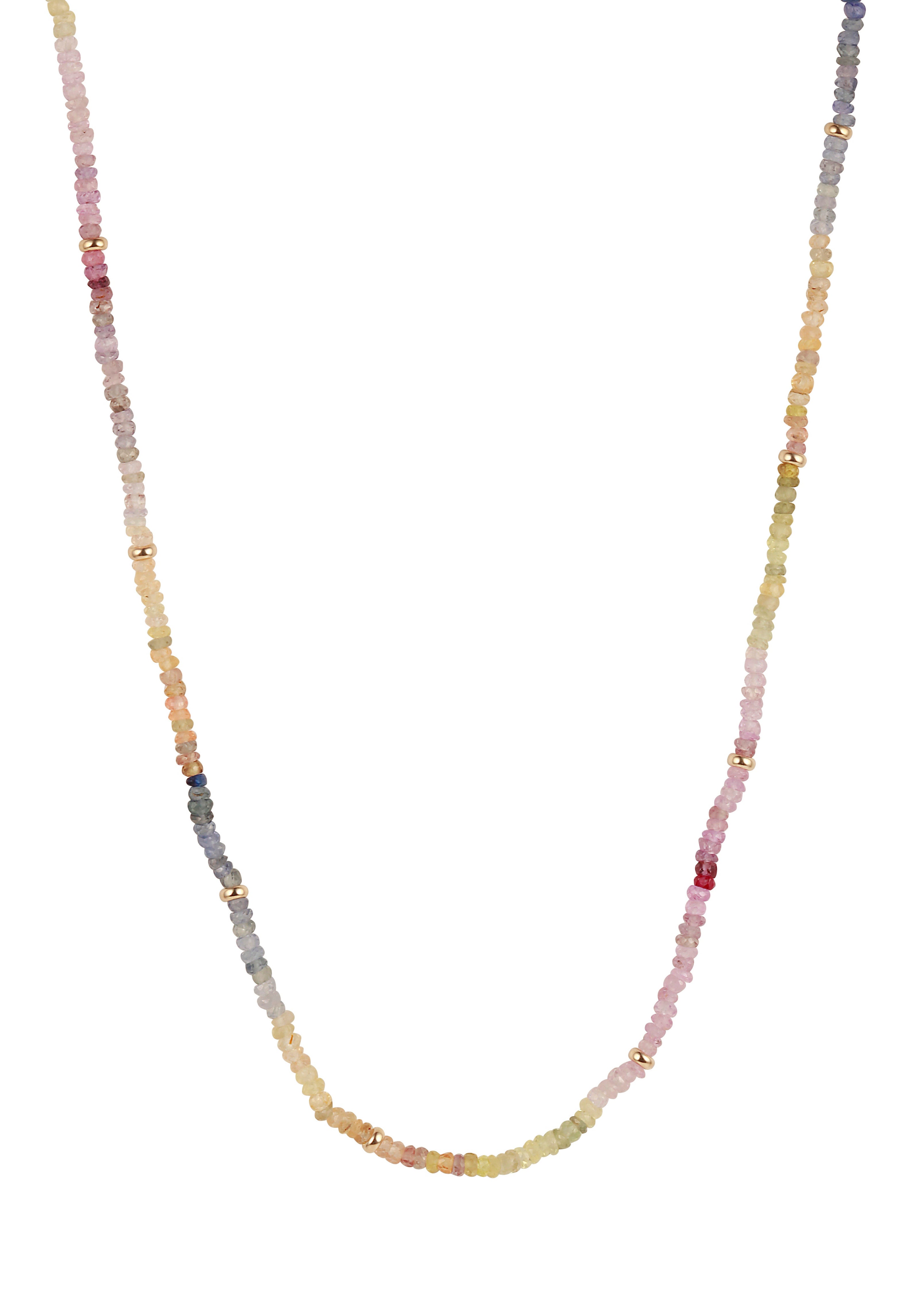 Y&G Collier | Multi Saffier & 14k goud