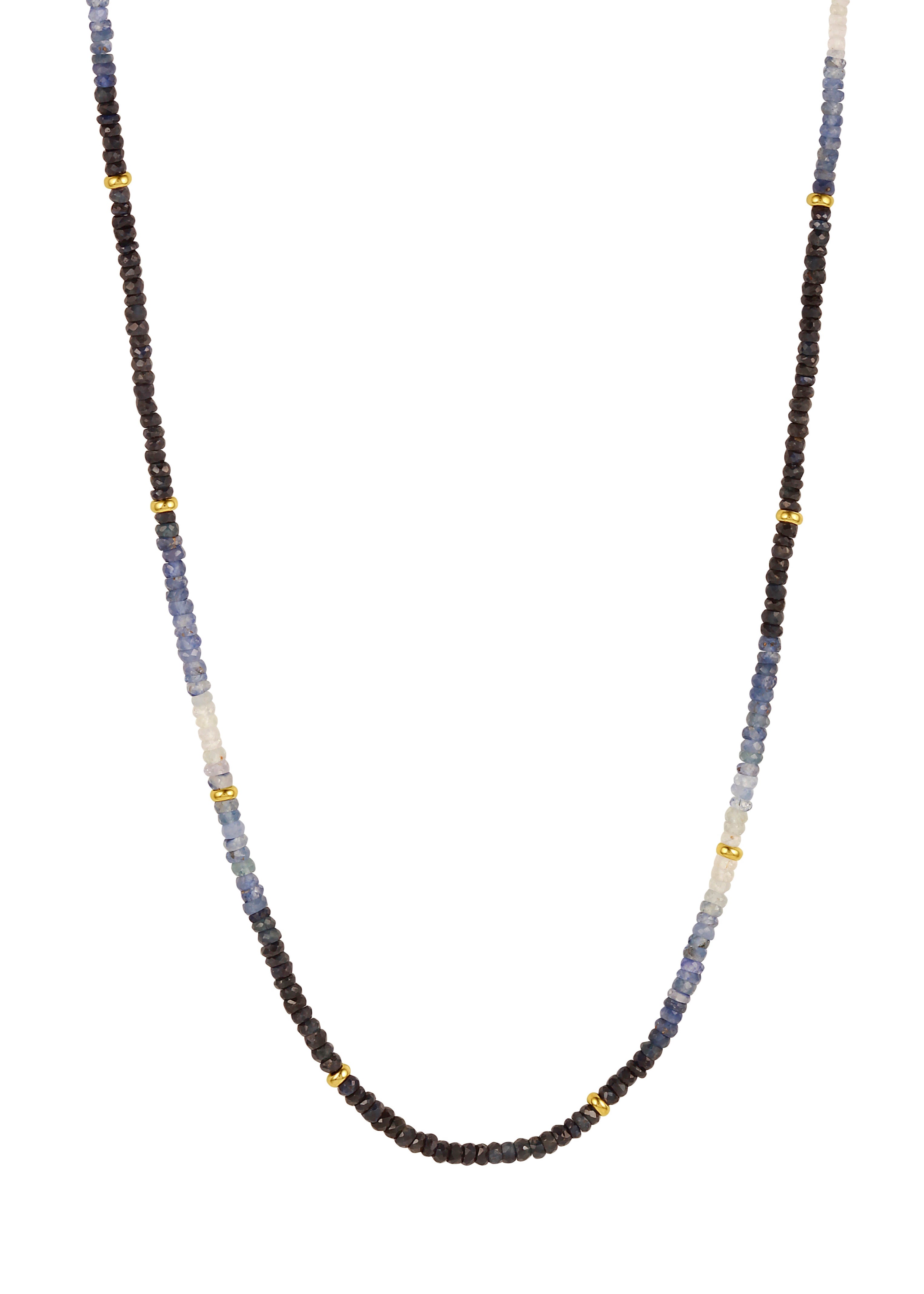 Y&G Collier | Saffier & 14k goud