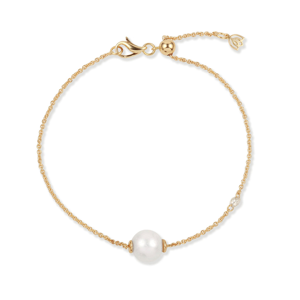 Y&G Bracelet | Zoetwaterparel, diamant & 18k gold