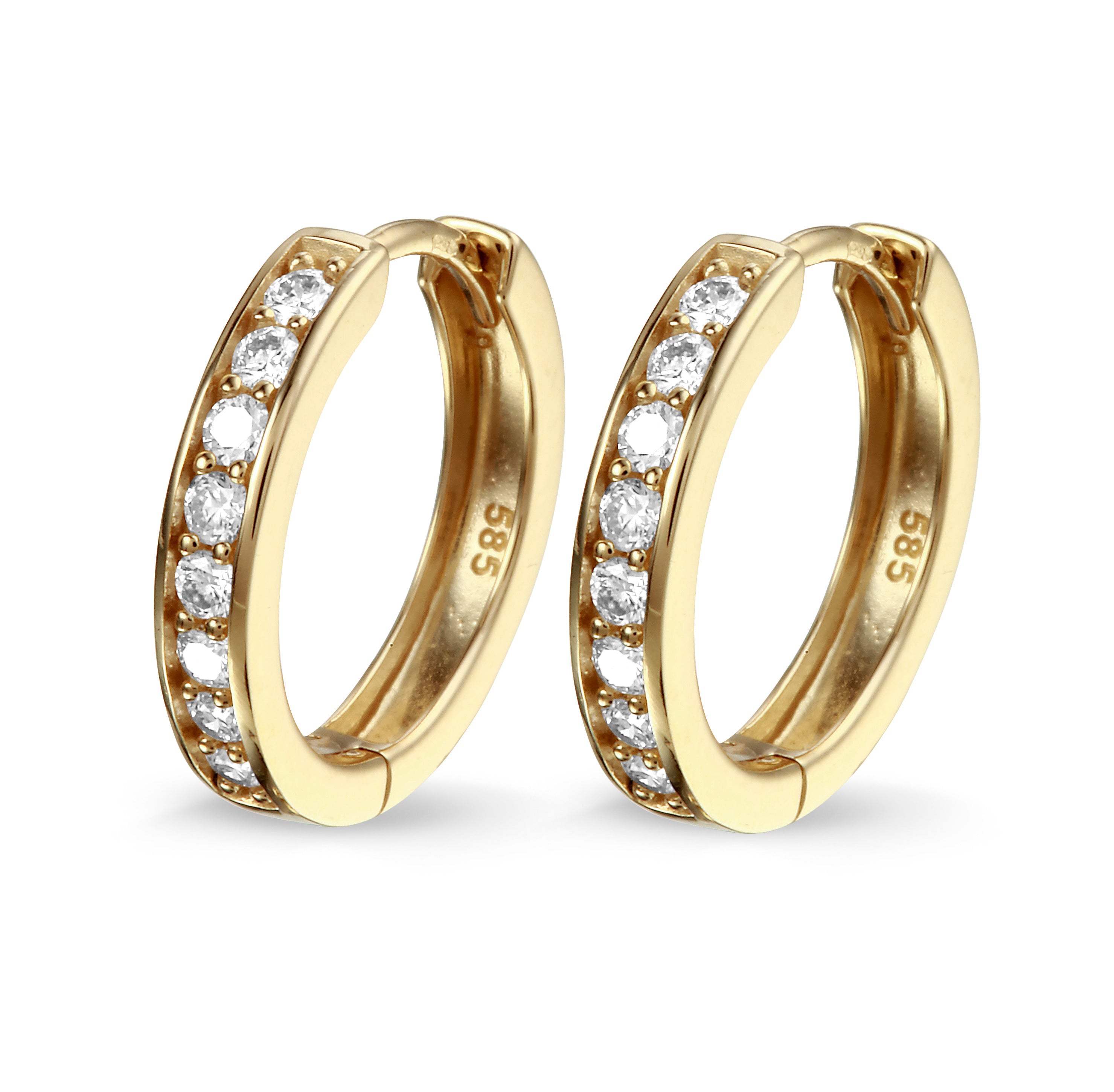 Y&G Creolen | Diamant & 14k goud