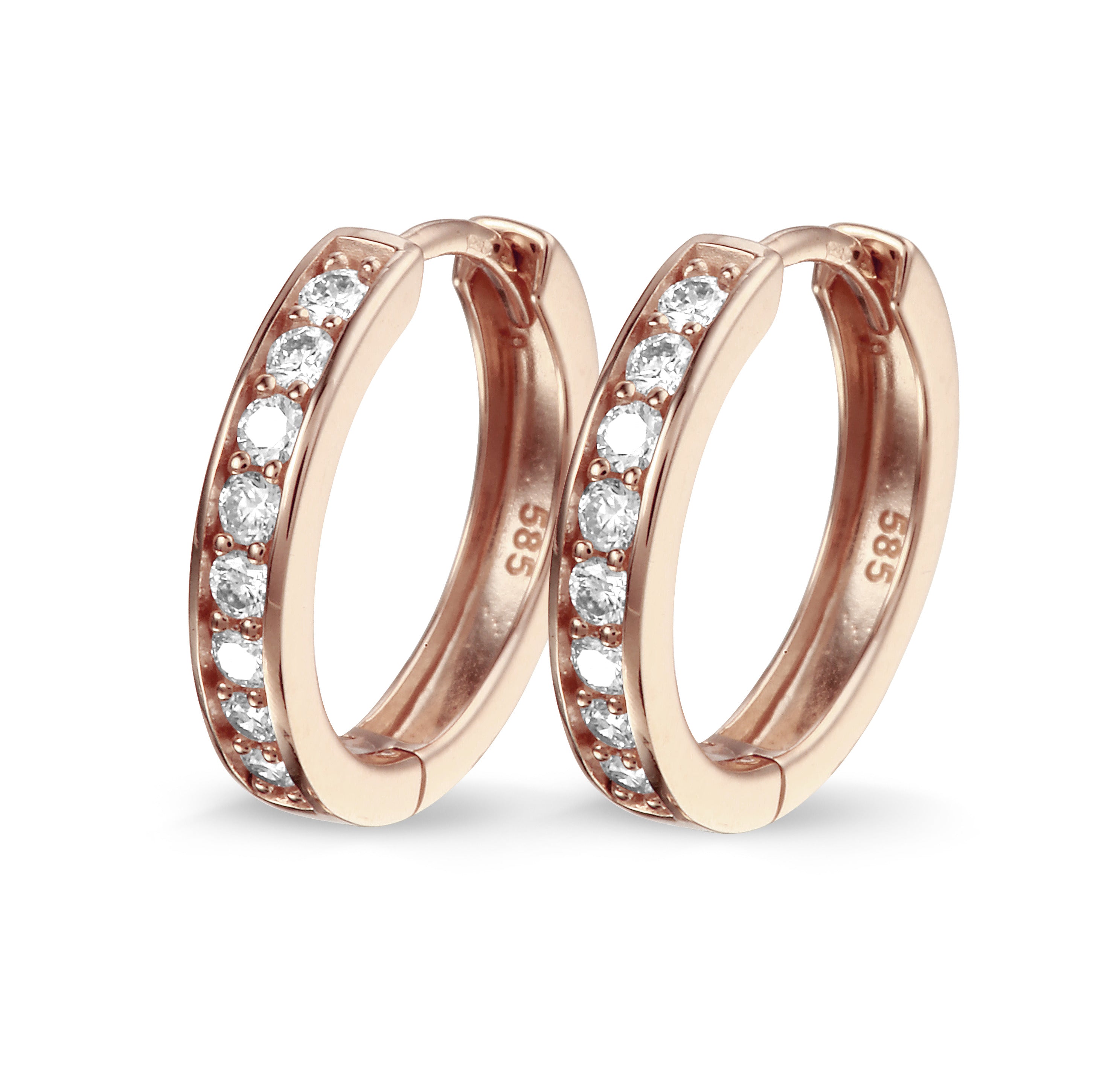 Y&G Creolen | Diamant & 14k goud