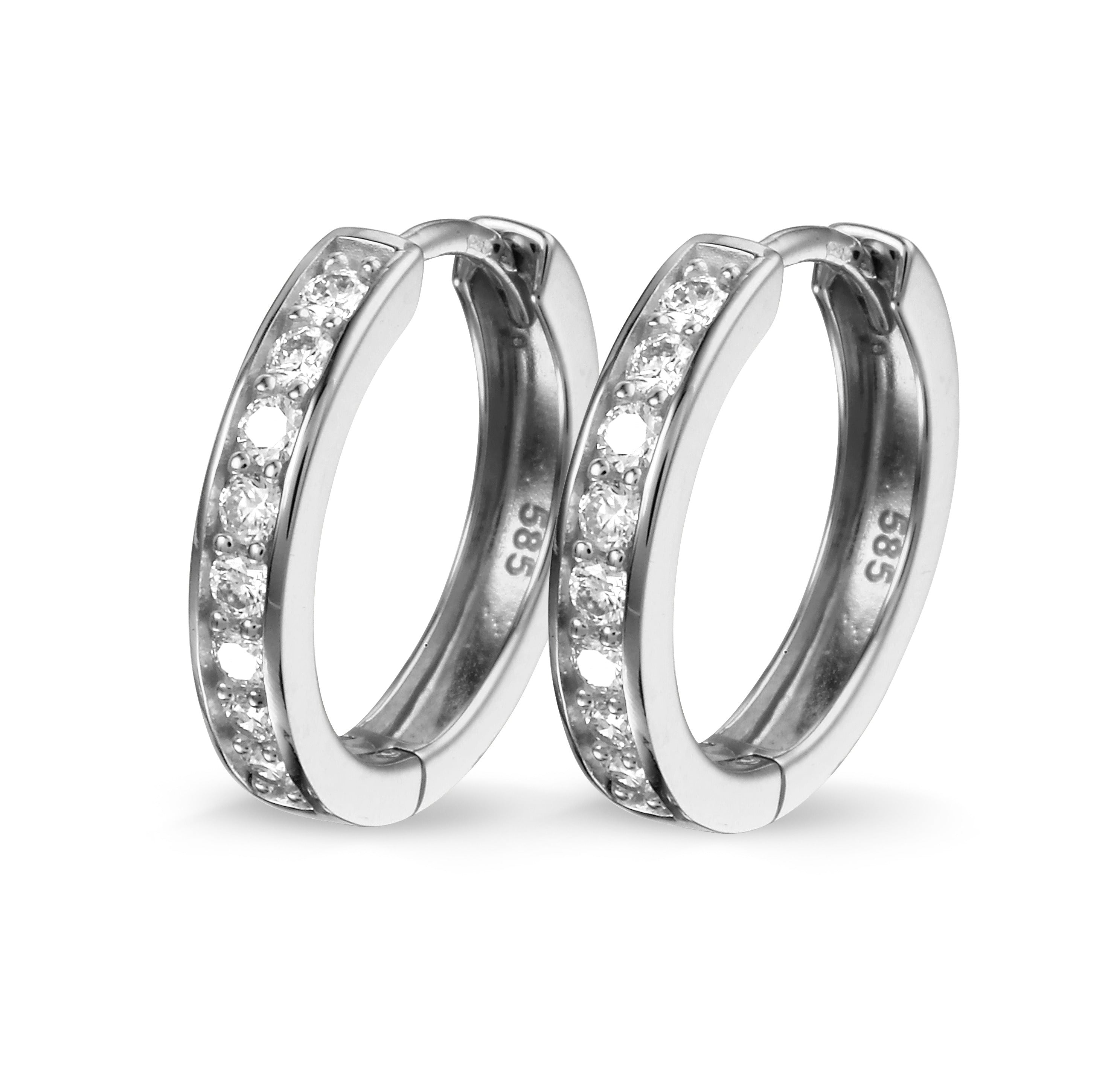 Y&G Creolen | Diamant & 14k goud