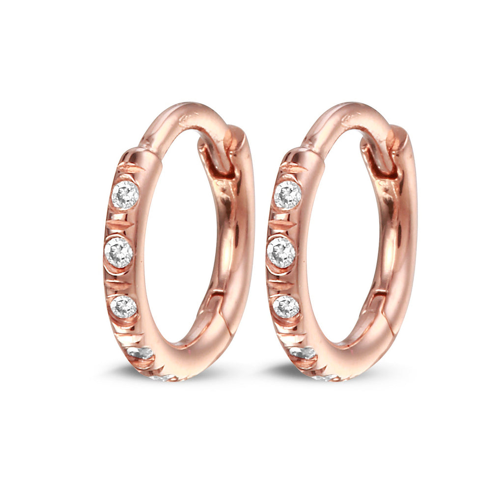 Y&G Huggies 10mm | Diamant & 18k goud