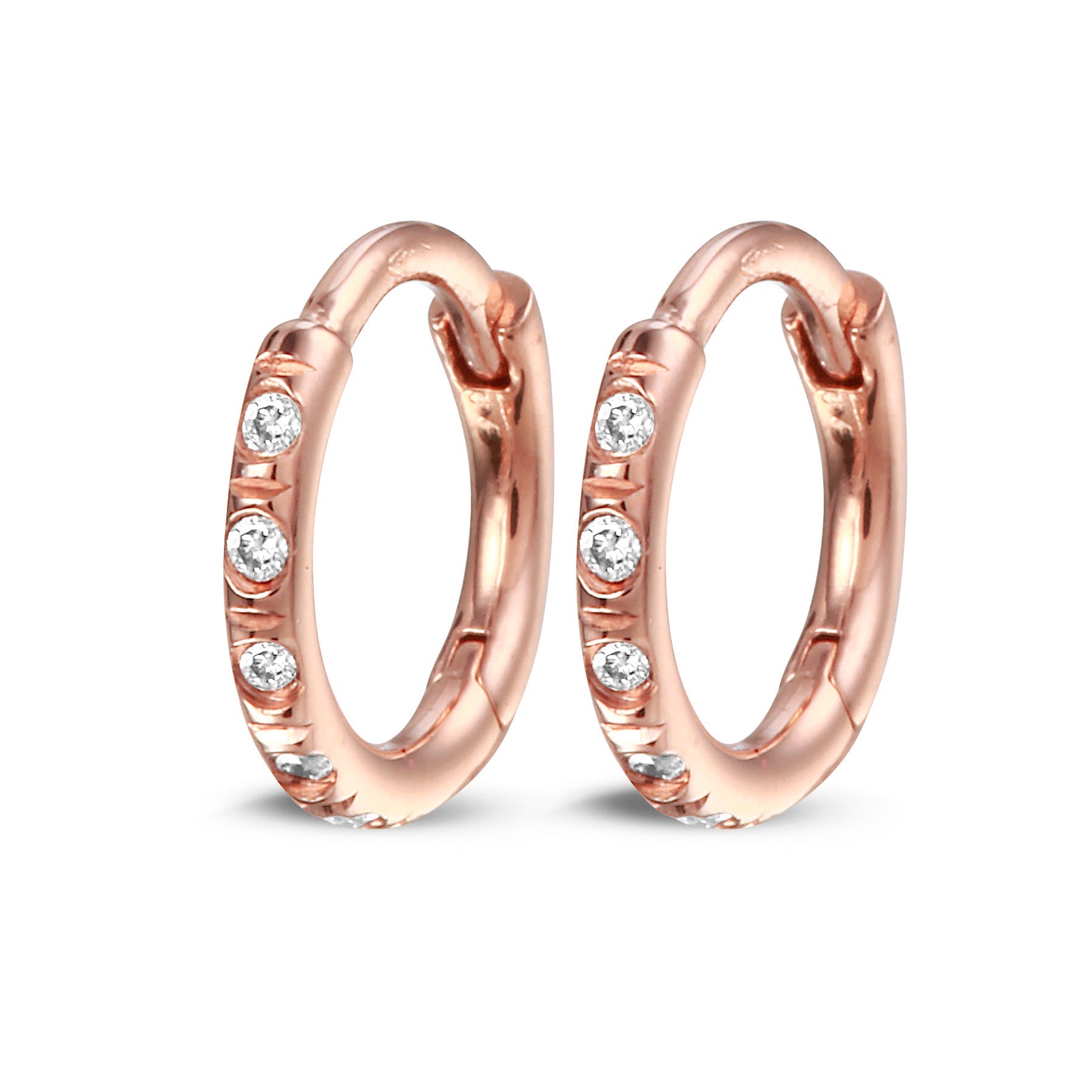 Y&G Huggies 10mm | Diamant & 18k goud