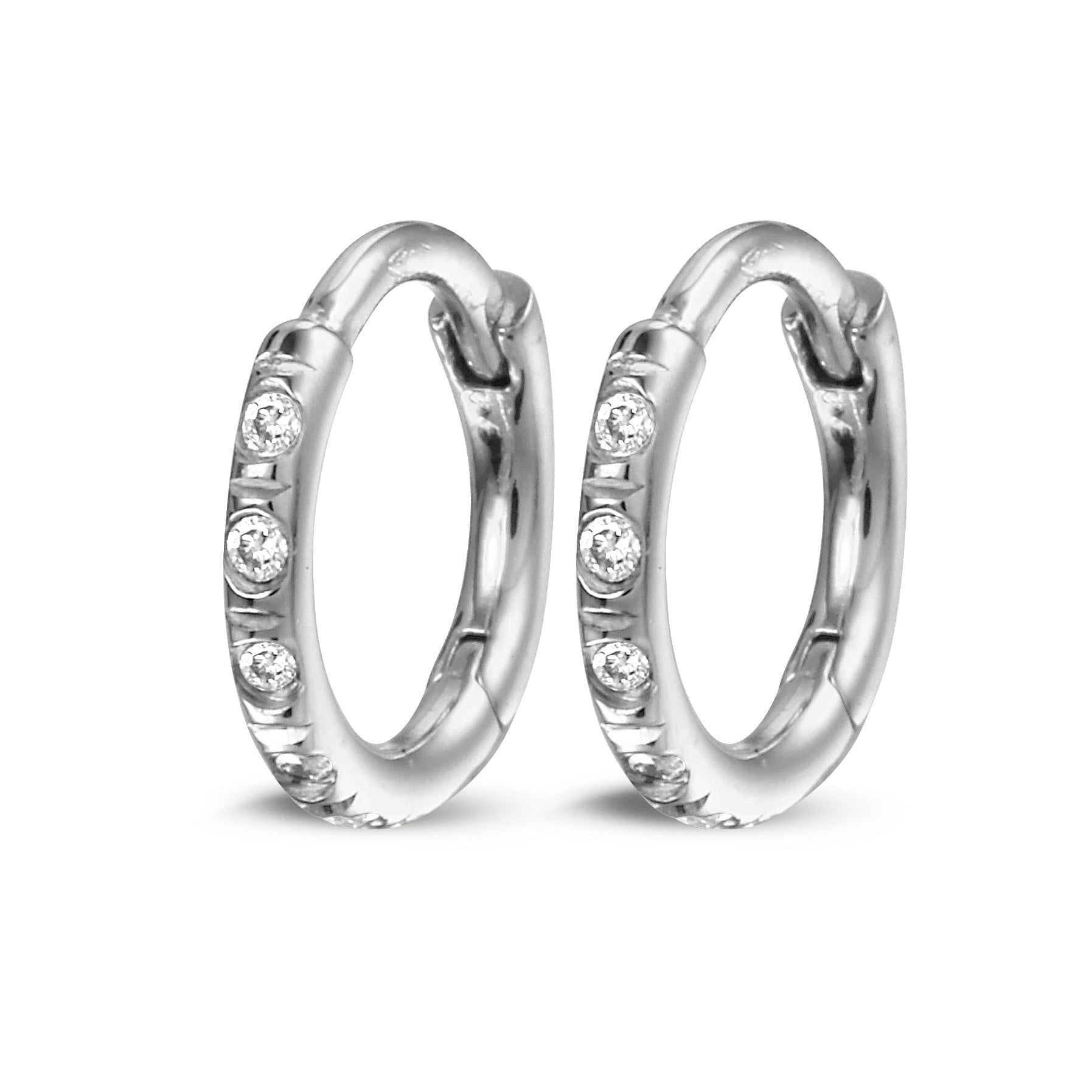 Y&G Huggies 10mm | Diamant & 18k goud