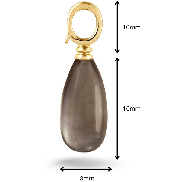 Y&G Hanger | Rookkwarts & 14k goud