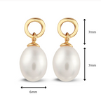 Y&G Oorhanger | Zoetwaterparel & 14k goud