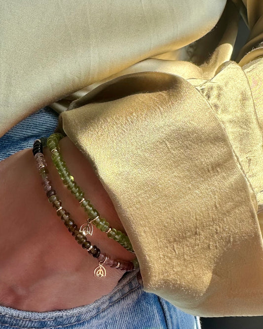 Y&G edelstenen armband | Tourmalijn & 14k goud
